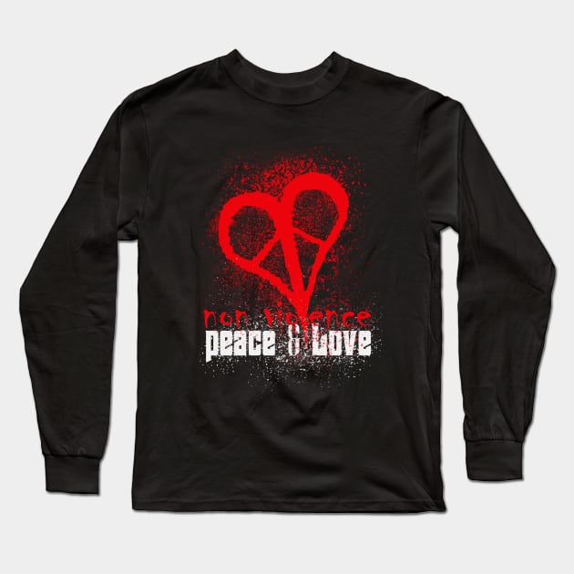 Non violence Peace and love Long Sleeve T-Shirt by Goldewin